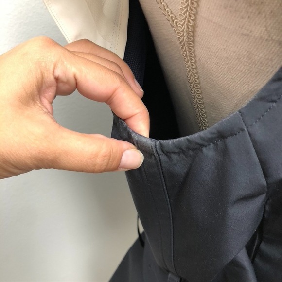 Sacai Grommet Blouse Top Womens Medium Blue White Short Sleeve Belted Edgy Urban - Picture 7 of 12